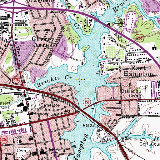 Topographic Map of Brights Creek, VA