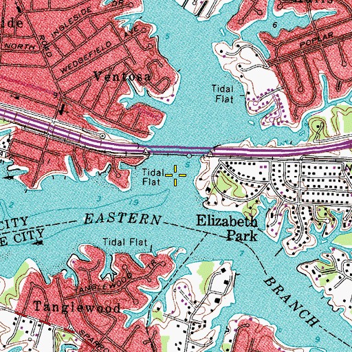 Topographic Map of Broad Creek, VA