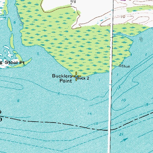 Topographic Map of Bucklers Point, VA