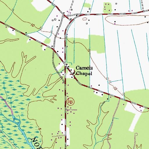 Topographic Map of Camels Chapel, VA