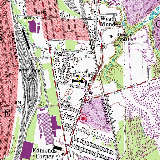 Topographic Map of George W Carver Intermediate School, VA