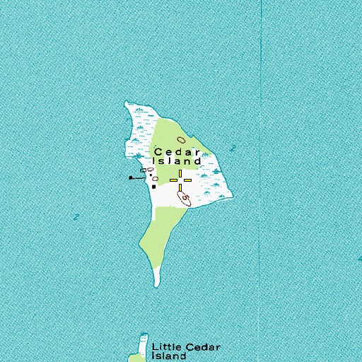 Topographic Map of Cedar Island, VA