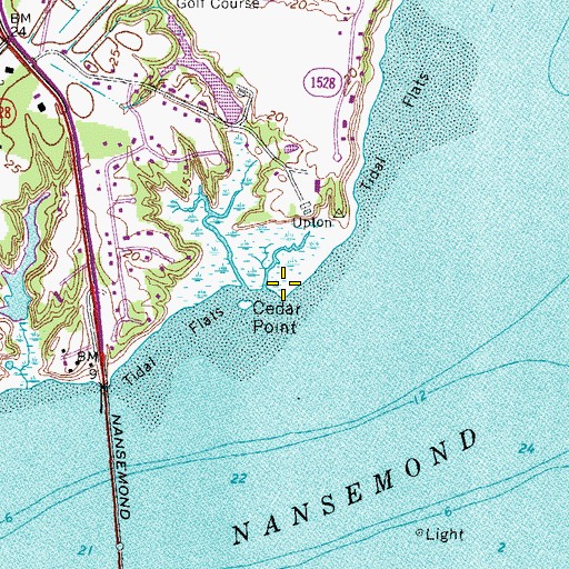 Topographic Map of Cedar Point, VA