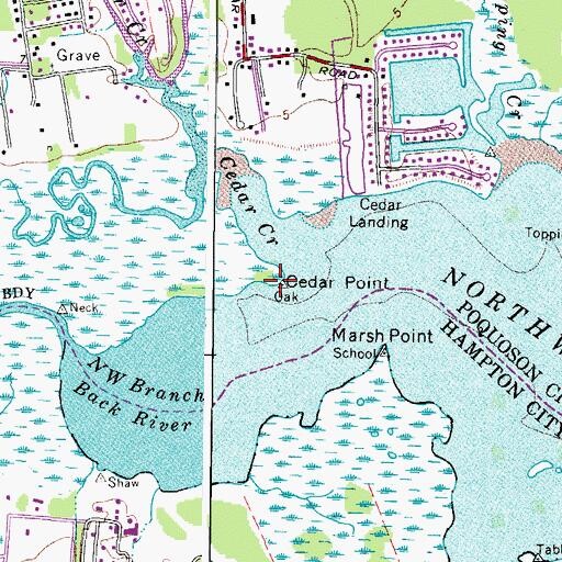 Topographic Map of Cedar Point, VA