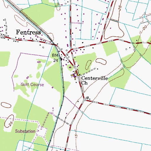 Topographic Map of Centerville Baptist Church, VA