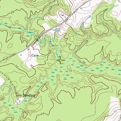 Topographic Map of Chapel Swamp, VA