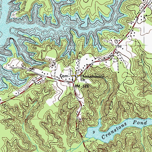Topographic Map of Chickahominy Church, VA
