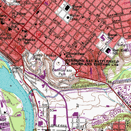 Topographic Map of Chimborazo Park, VA