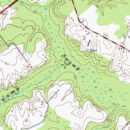 Topographic Map of Council Swamp, VA