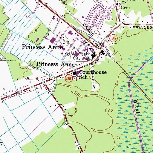 Topographic Map of Court House Elementary School, VA
