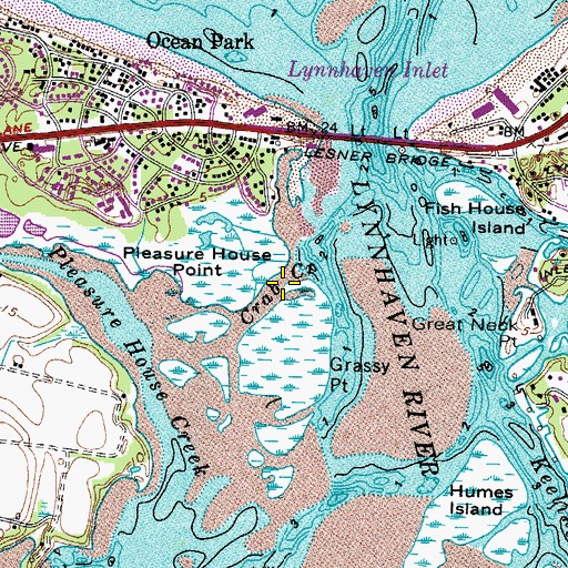Topographic Map of Crab Creek, VA