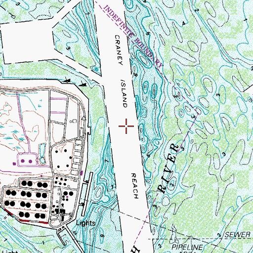 Topographic Map of Craney Island Reach, VA