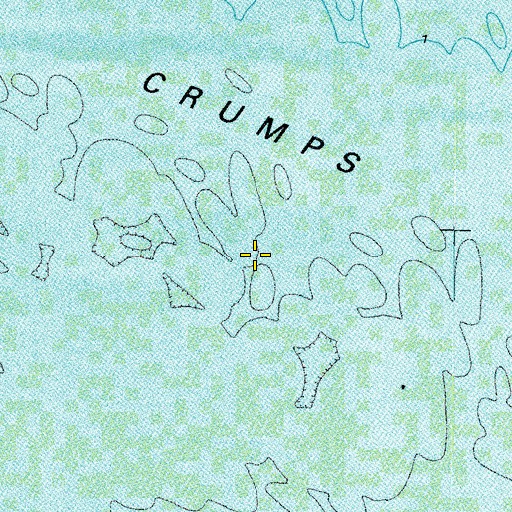 Topographic Map of Crumps Bank, VA
