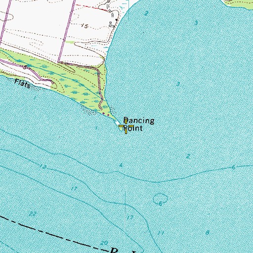 Topographic Map of Dancing Point, VA