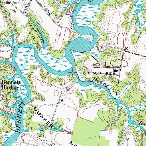 Topographic Map of Deanes Branch, VA