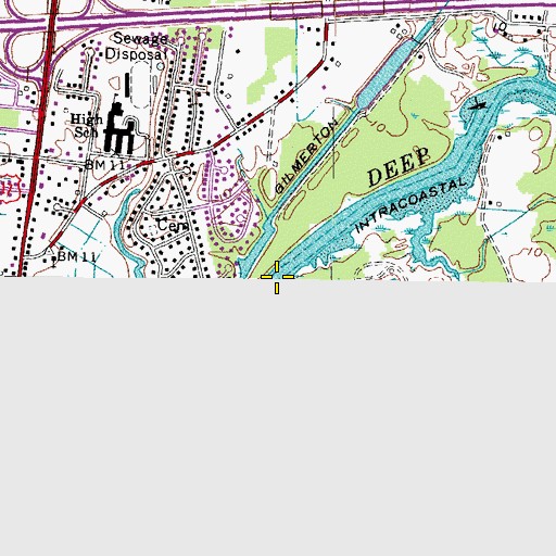 Topographic Map of Deep Creek, VA