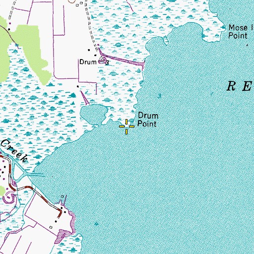 Topographic Map of Drum Point, VA