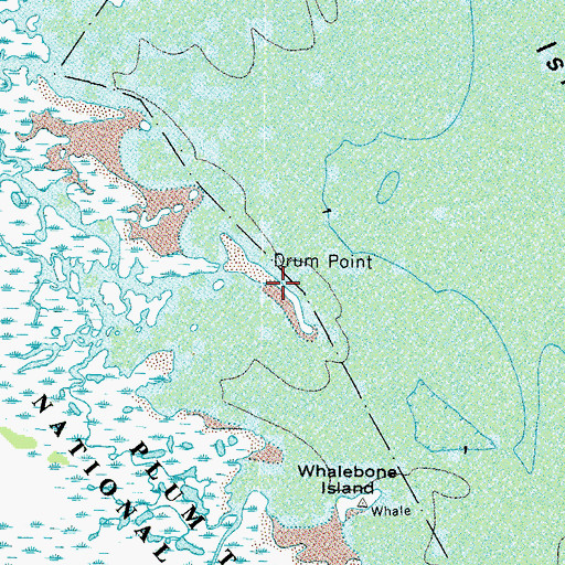 Topographic Map of Drum Point, VA
