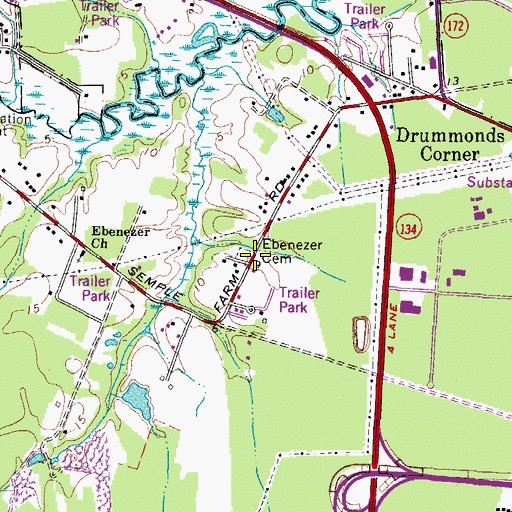 Topographic Map of Ebenezer Cemetery, VA