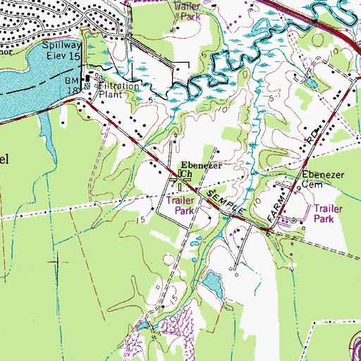 Topographic Map of Ebenezer Church, VA