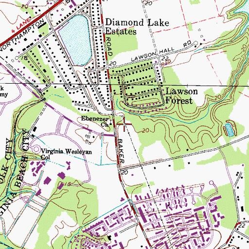 Topographic Map of Ebenezer Church, VA