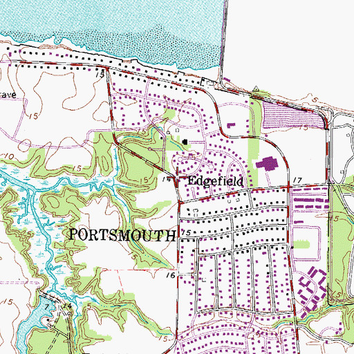 Topographic Map of Edgefield, VA