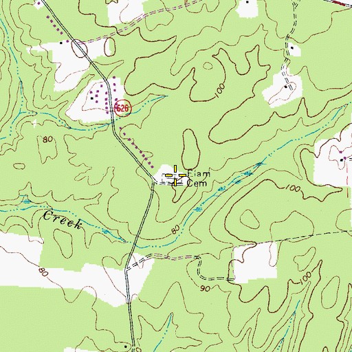 Topographic Map of Eiam Cemetery, VA