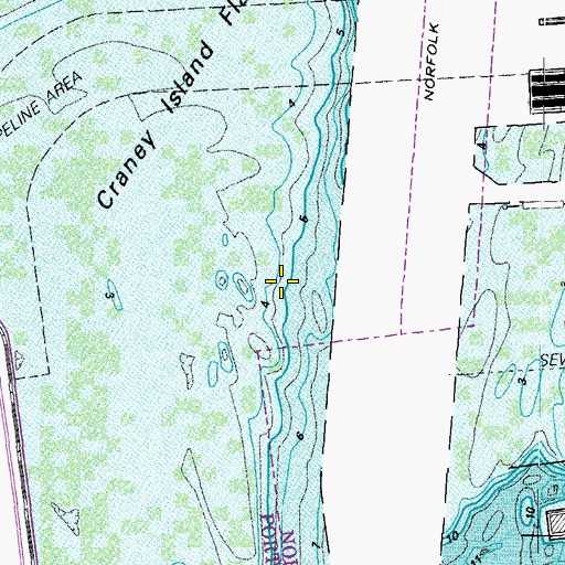 Topographic Map of Elizabeth River, VA