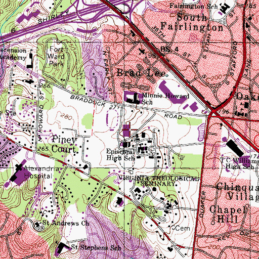 Topographic Map of Episcopal High School, VA