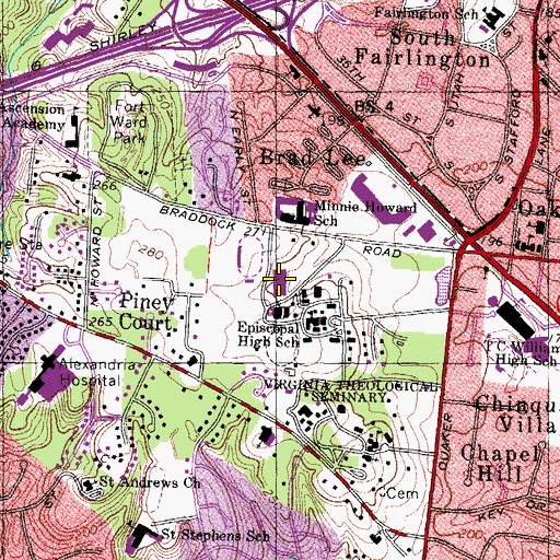 Topographic Map of Episcopal High School, VA