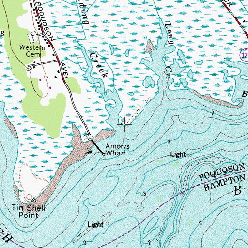 Topographic Map of Fore Landing Creek, VA