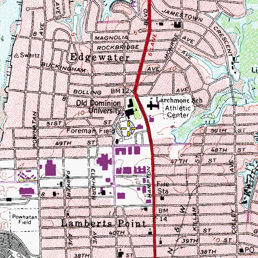 Topographic Map of Foreman Field, VA