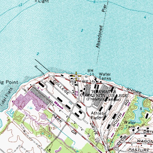 Topographic Map of Tidewater Community College - Portsmouth Campus, VA
