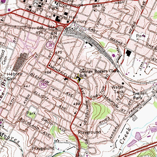 Topographic Map of Clark Elementary School, VA