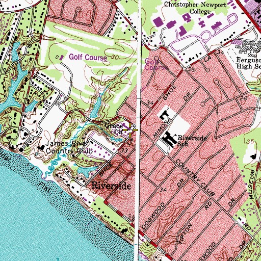 Topographic Map of Grace Church, VA