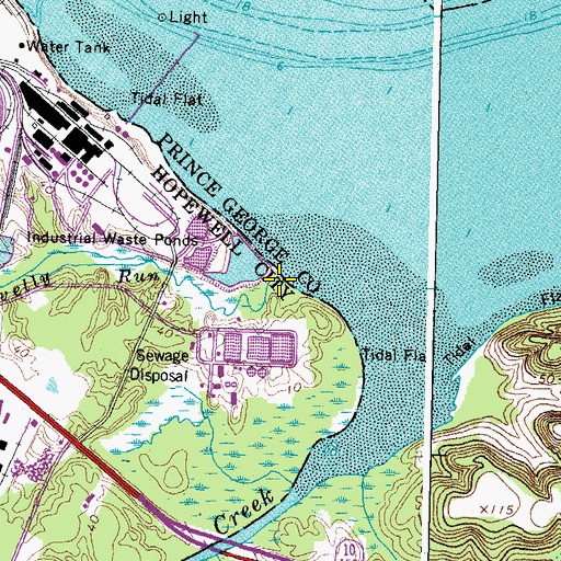 Topographic Map of Gravelly Run, VA