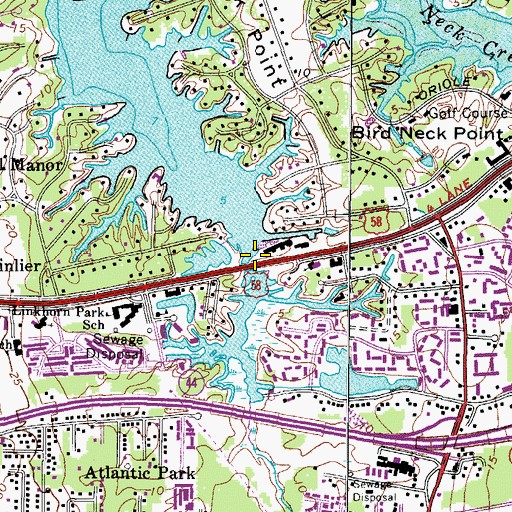 Topographic Map of Great Neck Creek, VA