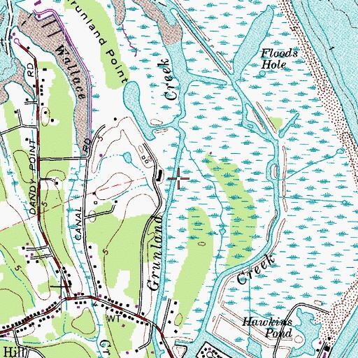 Topographic Map of Grunland Creek, VA