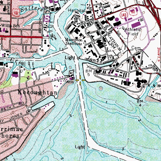 Topographic Map of Hampton River, VA