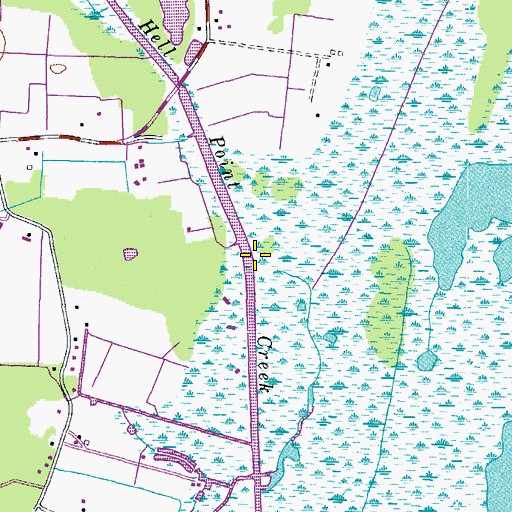 Topographic Map of Hell Point Creek, VA