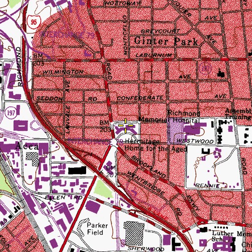 Topographic Map of Hermitage Home for the Aged, VA