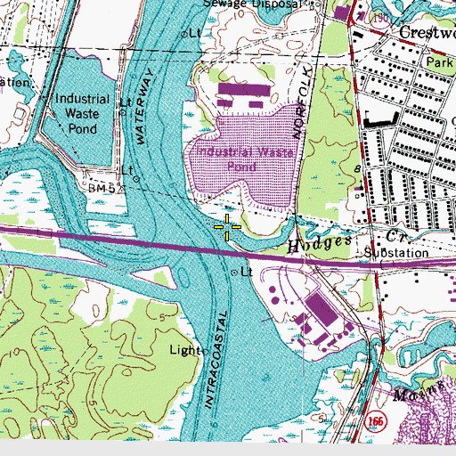 Topographic Map of Hodges Creek, VA