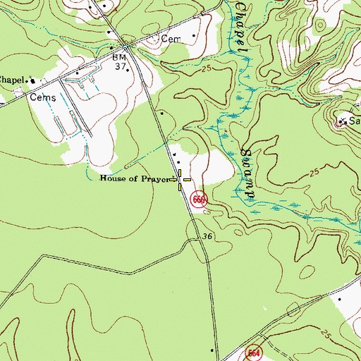Topographic Map of House of Prayer, VA