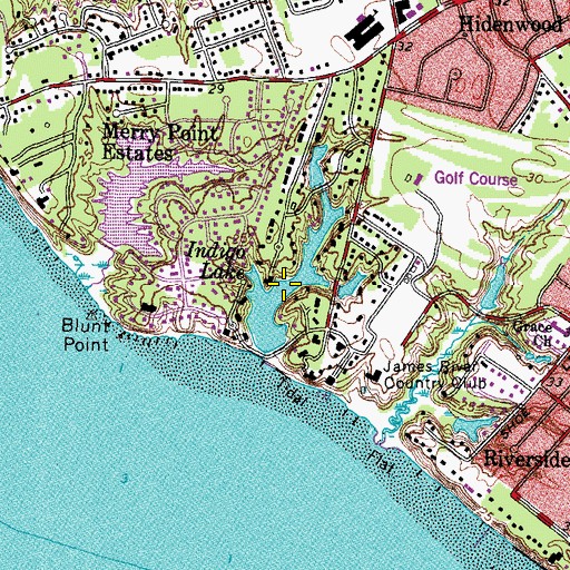 Topographic Map of Indigo Lake, VA