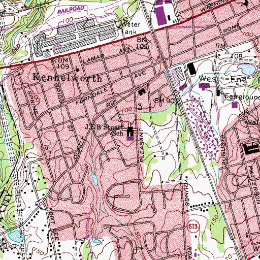 Topographic Map of J E B Stuart Elementary School, VA