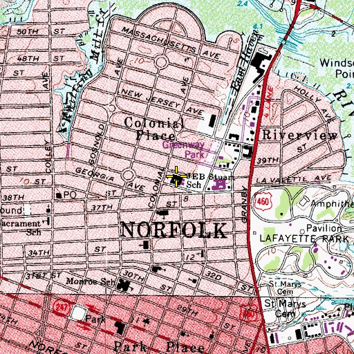 Topographic Map of Early Childhood Center at Stuart, VA