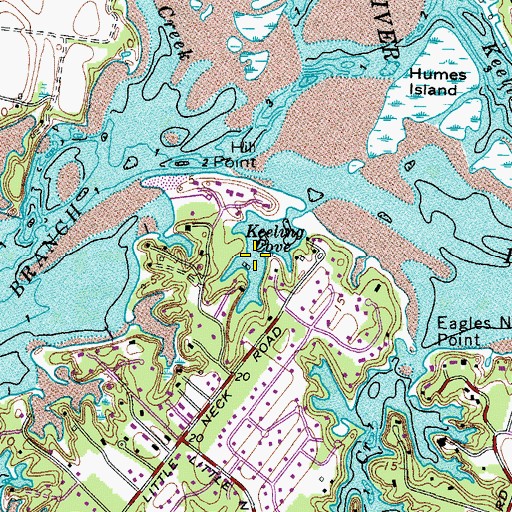 Topographic Map of Keeling Cove, VA