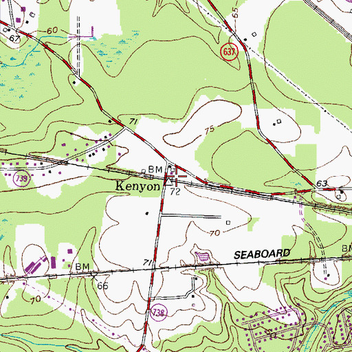 Topographic Map of Kenyon, VA