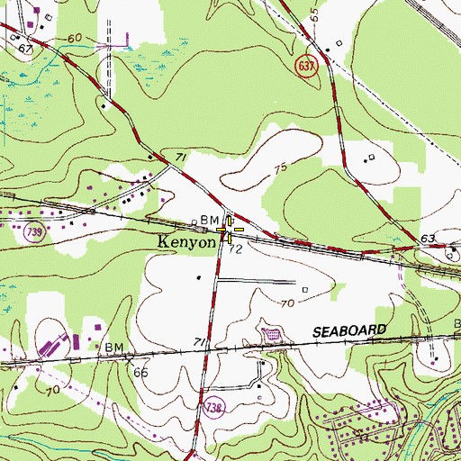 Topographic Map of Kenyon, VA