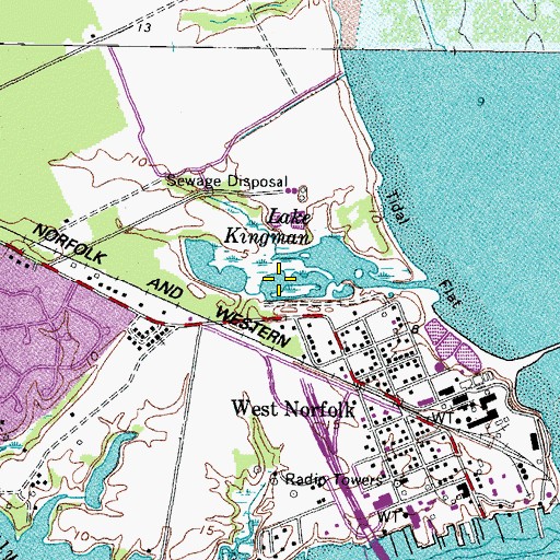 Topographic Map of Lake Kingman, VA